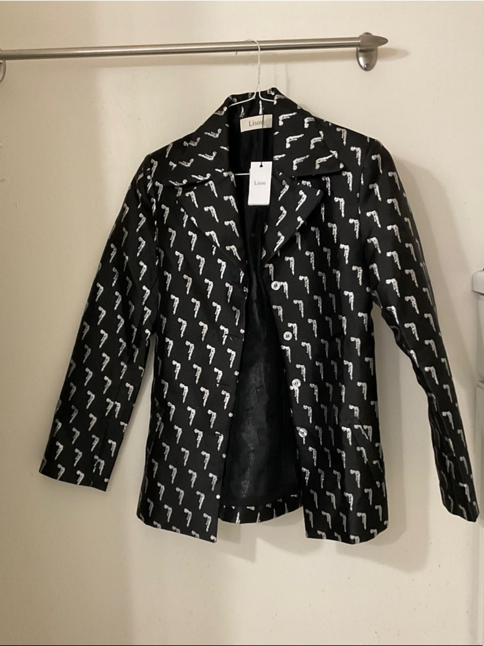 LISOU 
Florence Black Flying Lady Jacquard Jacket